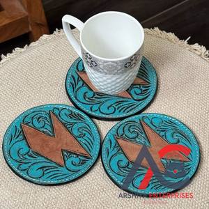 ชุดที่รองแก้วหนังวัวแท้สำหรับใช้ในบ้านใหม่ของขวัญ2025 - Product Image 1