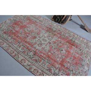 Alfombra turca Vintage 5,1x7,9 pies rojo blanco Patchwork diseño lana Material látex 10mm área grande rectángulo pasillo para decoración de habitación - Product Image 4