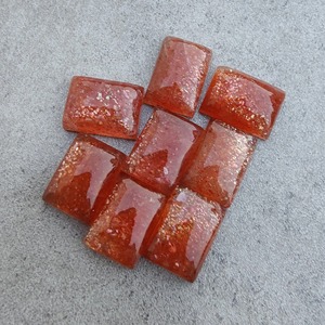 Venta al por mayor Natural Sunstone cabujón forma rectangular parte posterior plana AAA + piedras preciosas de calidad tamaños personalizados y color rojo disponibles - Product Image 3