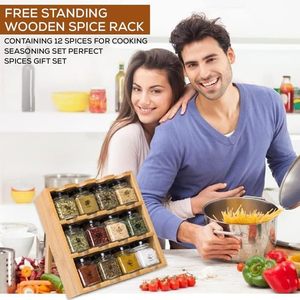 ชั้นวางโถเครื่องปรุงไม้3ชั้นสำหรับห้องครัวชั้นวางเครื่องเทศแบบหมุนได้ - Product Image 3