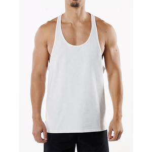 Débardeur de sport pour homme en coton et élasthanne, respirant, pour la salle de sport, l'entraînement physique, avec logo personnalisé imprimé OEM/ODM - Product Image 4