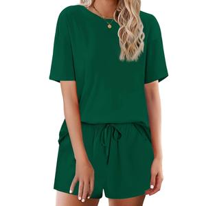 Conjunto de 2 piezas personalizado de verano para mujer, tops cortos ajustados básicos de algodón, camisetas de manga corta y pantalones cortos, conjuntos de mujer de BD - Product Image 5