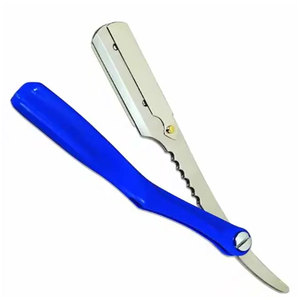 Maquinillas de afeitar profesionales para peluquero, maquinillas de afeitar rectas de peluquero de una sola hoja con acabado satinado de acero inoxidable, de alta calidad - Product Image 1