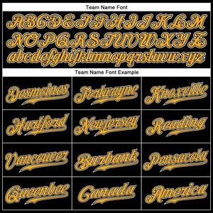 Kustom emas hitam garis-garis emas putih otentik Jersey bisbol - Product Image 4