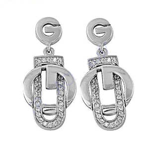 Boucles d'oreilles pendantes en cristal argenté pour femmes, bijoux à la mode - Product Image 2