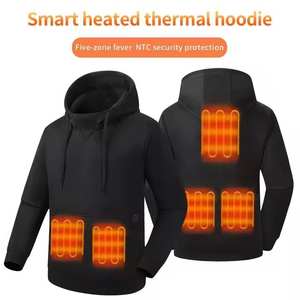 Pull-over à capuche personnalisé de haute qualité pour l'hiver avec doublure en polaire coupe normale 100% coton en toile solide pour les couples - Product Image 4