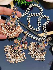 Nouveautés : Parures de mariage et de fête pour femmes, style antique, en laiton plaqué platine, avec perles artificielles et strass, pour fiançailles - Product Image 4