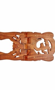 Soporte/soporte/descanso de libro OM plegable de madera moderno hecho a mano para el hogar/espacio de trabajo/lugares religiosos logotipo personalizado marrón Horizontal - Product Image 2