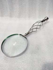 Lupa de mano con mango de bocina, lentes con mango de cuerda, acabado de alta calidad y gran aumento, Decoración de mesa - Product Image 3