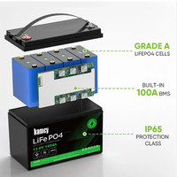 Baterai baterai mobil lithium ion isi ulang harga pabrik 45ah 50ah 60ah 70 ah 100ah 12v baterai untuk sepeda skuter e