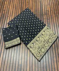 Graceful Wedding Wear Satin Saree with Sequin Embroidery and Pearl Work for Brides. - Product Image 3