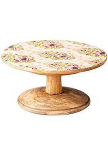 Présentoir à gâteaux rond en bois fait main moderne en émail imprimé Présentoir à desserts décoratif de luxe pour les mariages et les fêtes à la maison - Product Image 6