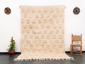 Alfombra marroquí de lana anudada a mano, diseño bordado de estilo indio, alfombra persa lavable, uso en interiores y exteriores por ITHL - Product Image 6