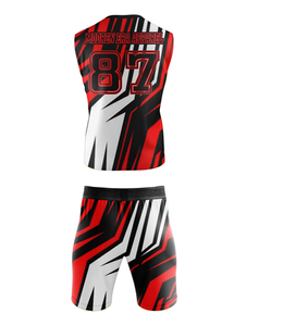 Conjunto de Uniforme de Voleibol Modern Era Apparel, Sublimado, 87, Rojo, Negro, Blanco, Patrón Geométrico, Unisex, Ajuste Atlético, para Todas las Temporadas - Product Image 3