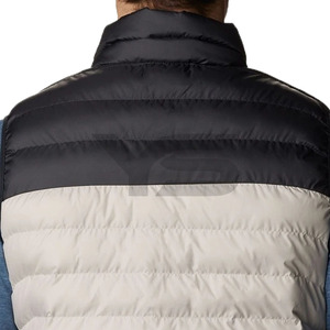 Veste d'hiver décontractée pour hommes grande taille sans manches fermeture à glissière imperméable coupe-vent respirant tissu de laine brodé enduit - Product Image 6
