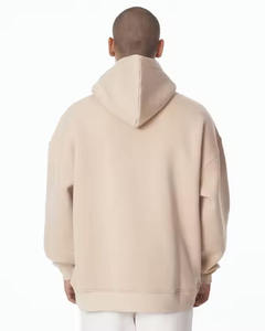 Sudadera con capucha básica Beige de gran tamaño para hombre, ropa de calle de algodón 100%, Sudadera con capucha OEM de calidad superior para hombre - Product Image 3