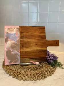 Wooden & Resin Vegetable/Cheese Serving Board Charcuterie Platter Wooden <b>Laser</b> Custom <b>Wood</b> Rectangle Logo Blocks Piece Packaging - Product Image 4