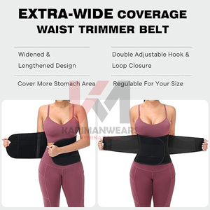 Ceinture de fitness pour la taille, barres de soutien dorsal, ceinture de sudation, hommes femmes, réglable, ceinture amincissante pour la taille avec soutien de compression - Product Image 3