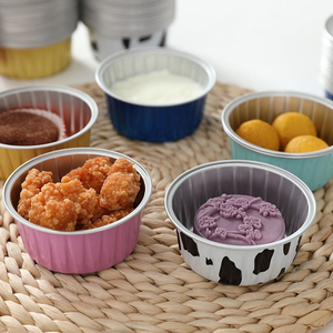 125ml/4 5 oz nhôm dùng một lần tái sử dụng lá thiếc hộp đựng thức ăn tròn cho bánh với logo hình bầu dục Tiramisu <span class=keywords><strong>container</strong></span> lá - Product Image 3