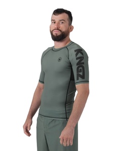 Alta calidad Anti-UV Jiu Jitsu Rashguard personalizado BJJ No Gi camisa de compresión de manga corta transpirable tela elástica Fightwear - Product Image 3