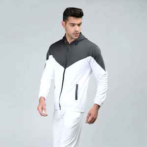 ชุดเสื้อแจ็กเก็ตและกางเกงไนลอนทรงหลวมสำหรับผู้ชายชุดวิ่งออกกำลังกายผ้าไนลอนแบบเย็บตามสั่งจากโรงงาน - Product Image 3