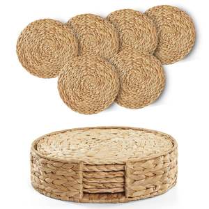 Bohemian Style Rattan Coaster Perfect <b>For</b> Adding Texture And Warmth To Dining Tables Breakfast Nooks Or <b>Outdoor</b> <b>Patio</b> Areas - Product Image 6