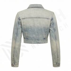 Chaqueta Vaquera de Color Personalizado para Mujer, Chaqueta Corta de Mezclilla con Botones, Estilo Holgado, Ropa de Abrigo Informal y Elegante para Mujer, Color Personalizado - Product Image 2