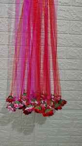 Elegante guirnalda de rosas para colgar en la pared con cintas de tul, Mandap festivas y decoraciones para el techo de boda, decoración colgante para Baby Shower - Product Image 3