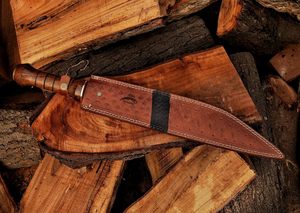 Cuchillo Vikingo Seax Hecho a Mano con Funda, Cuchillo de Guerrero Medieval con Hoja Celta de Acero de Damasco, Mango de Acero Grabado, Cuchillo de Camping - Product Image 6