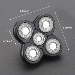 Cabezal de Afeitadora Eléctrica Negro de Fácil Instalación, Cuchilla de Repuesto Universal para Recortadora de Barba, con Cinco Cuchillas para Uso Facial - Product Image 2