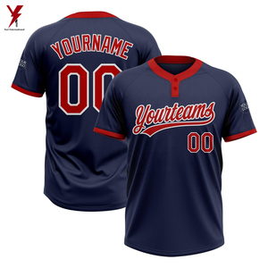 New Style Colors Baseball Jersey Two Button Your Best Choice Sportswear Two Button Baseball Jersey Half Sleeve - Product Image 5
