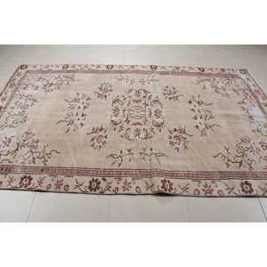 2.9x11.4 ft Turkish Rug, Vintage Rug, <b>Red</b> Floral <b>Wool</b> Rug - Product Image 4