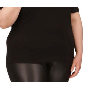 T-shirt Nera da Donna Plus Size Michael Kors con Frange di Strass e Spalle Scoperte, Taglia 2X - Product Image 3