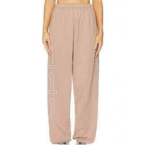 New Arrival Custom Logo Beige Sweatsuits Full Sleeves Sweatshirts Tracksuits For Women's Outdoor Breathable Highstreet Women Set - Product Image 3