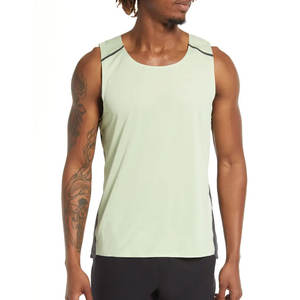 Camiseta sin mangas transpirable ajustada para hombre, camiseta sin mangas de poliéster de secado rápido para entrenamiento, correr y entrenar, camiseta sin mangas para hombre - Product Image 1