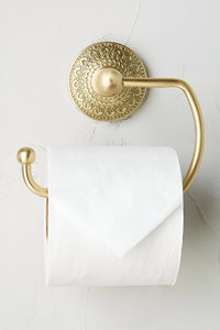 Porte-rouleau de papier toilette de luxe en laiton doré Design élégant et durable pour décor de salle de bain haut de gamme et fonctionnalité élégante - Product Image 5