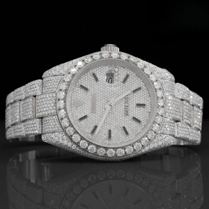 Hip Hop Mens Totalmente Iced Out Moissanite automático Reloj Personalizado de lujo de acero inoxidable Diamante Joyería Fábrica al por mayor - Product Image 2