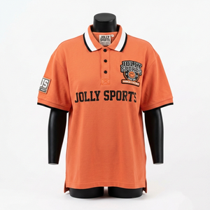 Camiseta polo premium para mujer, 200 GSM, algodón piqué transpirable, cuello naranja en contraste, logotipo bordado, camisetas polo para mujer - Product Image 1