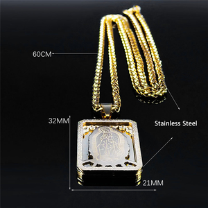 Collier scapulaire plaqué or 18 carats Médaillon tendance en acier inoxydable Chaîne à maillons de prière Vierge <span class=keywords><strong>Marie</strong></span> pour femmes Cadeau pour hommes - Product Image 6
