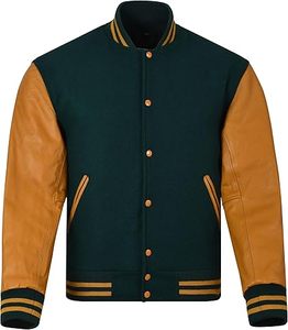 Chaqueta acolchada Softshell de invierno para hombre Mezcla de lana de estilo universitario con patrón de letras universitarias bordadas Posición del logotipo frontal - Product Image 1