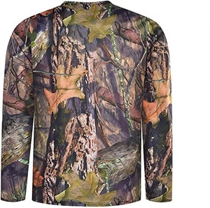 เสื้อยืดแขนยาวผู้ชายสไตล์สตรีทคุณภาพสูง ลายพิมพ์ต้นไม้จริง เสื้อผ้าล่าสัตว์ เสื้อกีฬา สำหรับผู้ชาย รับสกรีนโลโก้ - Product Image 1