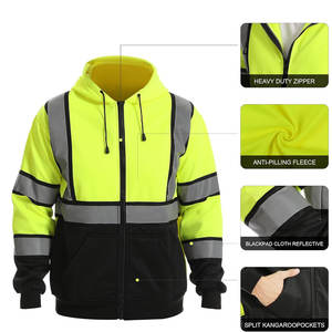Uniforme de trabajo de poliéster de alta calidad con capucha Super Visible Hivis reflectante seguridad sudadera chaqueta al por mayor alta térmica - Product Image 6