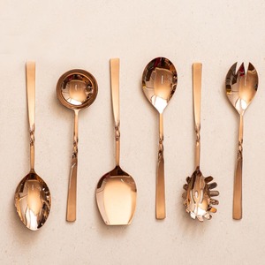Ensemble de cuillères à Dessert à fruits en acier inoxydable plaqué or, fait à la main avec poignée à demi-torsion, nouveau Design de Style Royal - Product Image 4