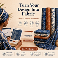 Tissu imprimé personnalisé à motif Adire Indigo, très demandé, fabricant OEM ODM, jupes, chemises, textiles de maison, faible MOQ