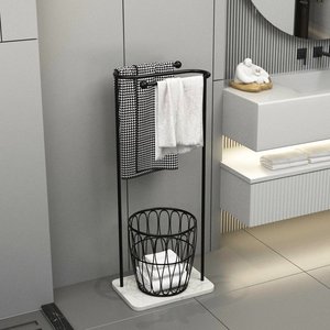 KPT68008 Porte-vêtements en acier moderne et minimaliste avec panier amovible pour la maison, salon, meubles - Product Image 3