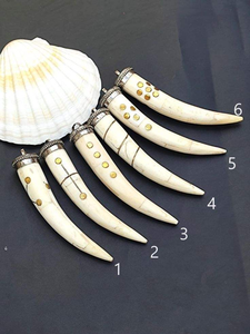 Colgante de collar hecho a mano, colgante de hueso de búfalo real con diseño hecho a mano, joyería de cuerno de búfalo DE LA India por glowin fashion - Product Image 5