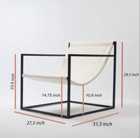 Chaise longue modulaire contemporaine pour balcon et patio, canapé d'extérieur, décoration intérieure, salon, détente, salle à manger, métal