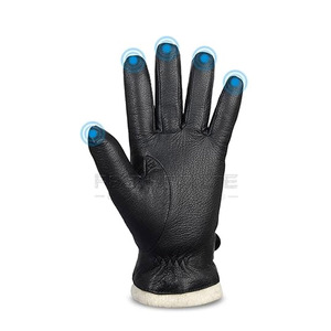Por encargo Buen Material Temporada de invierno Guantes de cuero Color sólido Hombres Guantes de cuero de moda - Product Image 6