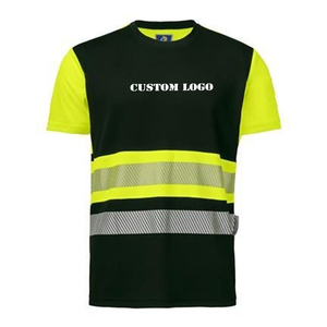 เสื้อใส่ทำงานแบบไฮวิซของผู้ชายเสื้อทีเชิ้ตลายแถบสะท้อนแสงโลโก้ออกแบบได้ตามต้องการมองเห็นได้ชัดเจนขนาดใหญ่ - Product Image 4