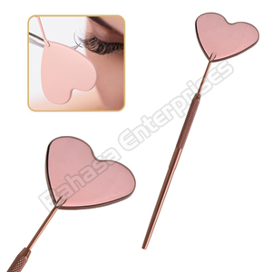Gros grand miroir d'inspection de cils en acier inoxydable en forme de coeur outil d'extension de cils de beauté pour le maquillage en observant les cils - Product Image 5